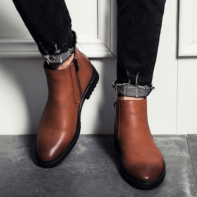 2024 Męskie Buty Nowe Wysokie Wizytowe Business Casual Wewnętrzna Podwyższona Jesienno-zimowa Chelsea Martin Boots Trendy