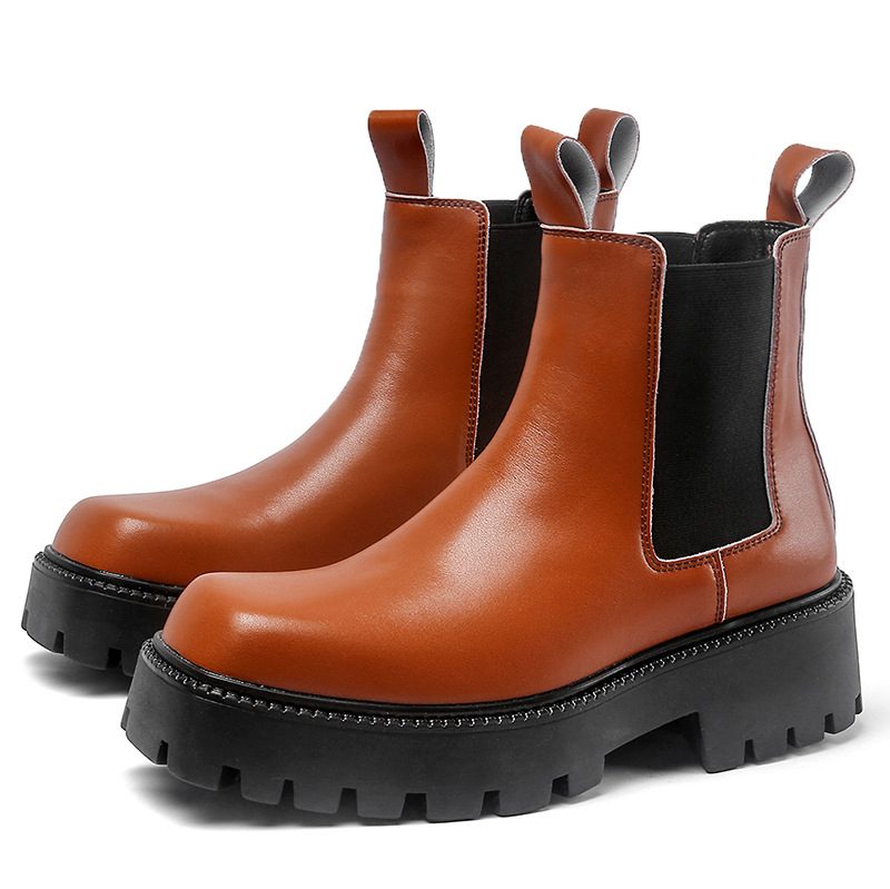 2024 Zhongtong Chelsea Boots Męskie Oddychające Grube Podeszwy Buty Modne Narzędziowe