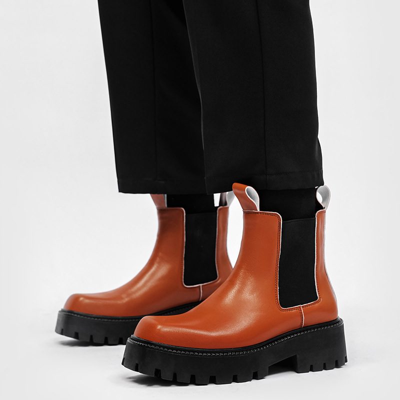 2024 Zhongtong Chelsea Boots Męskie Oddychające Grube Podeszwy Buty Modne Narzędziowe