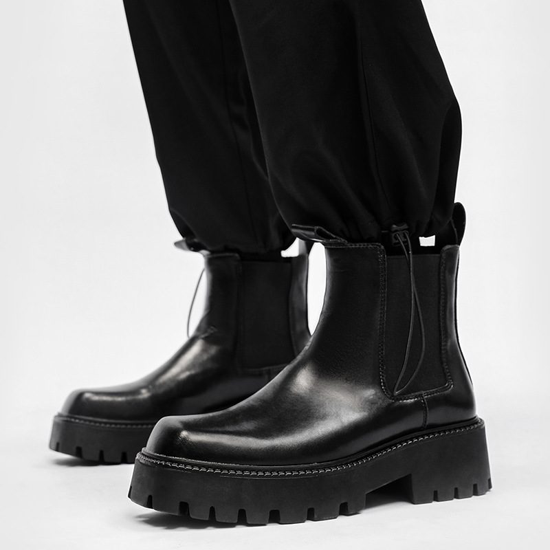 2024 Zhongtong Chelsea Boots Męskie Oddychające Grube Podeszwy Buty Modne Narzędziowe