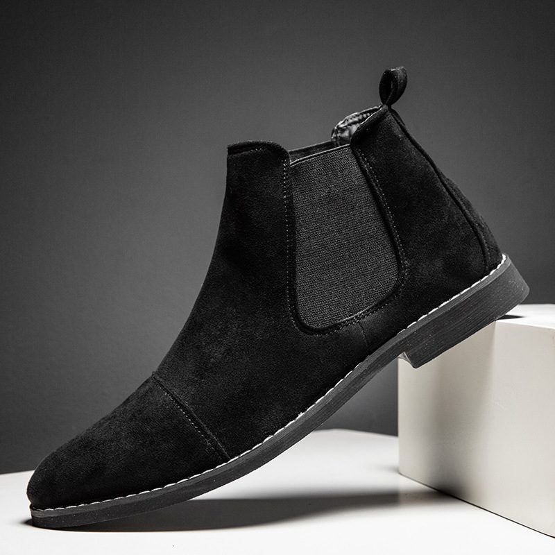 Chelsea Boots Męskie Wysokie Buty Martin Mid-top Szpiczasty Nosek Krótkie Jesienne