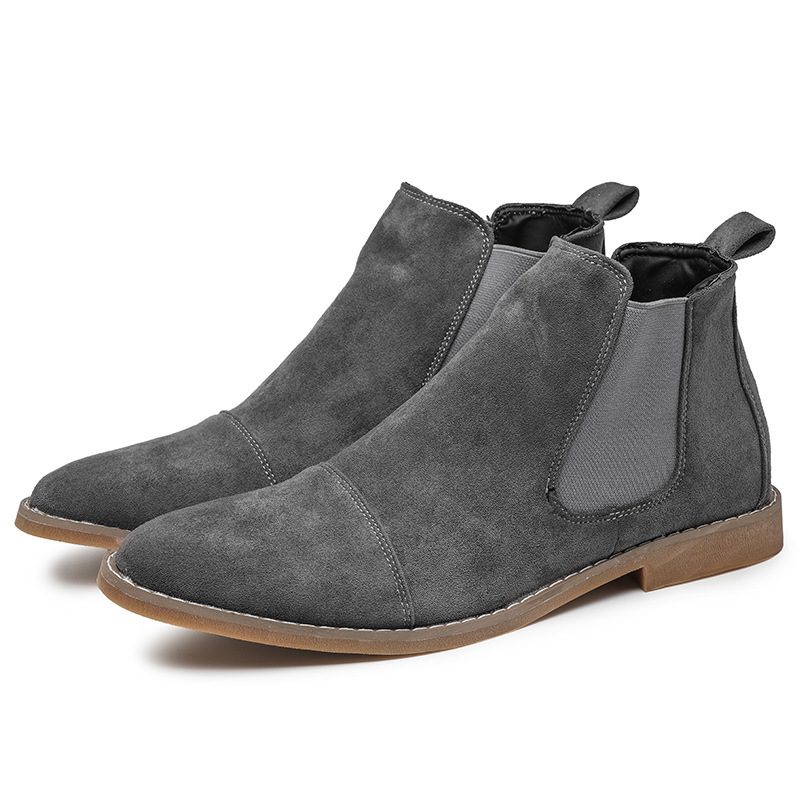 Chelsea Boots Męskie Wysokie Buty Martin Mid-top Szpiczasty Nosek Krótkie Jesienne