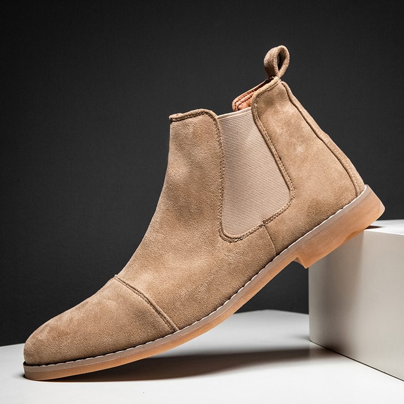 Chelsea Boots Męskie Wysokie Buty Martin Mid-top Szpiczasty Nosek Krótkie Jesienne