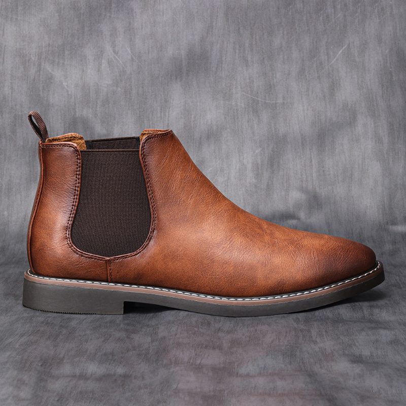 Męskie Chelsea Boots Buty Kolor Stylowe Retro Botki W Dużych Rozmiarach