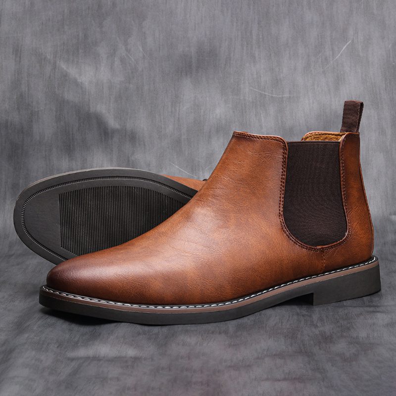 Męskie Chelsea Boots Buty Kolor Stylowe Retro Botki W Dużych Rozmiarach