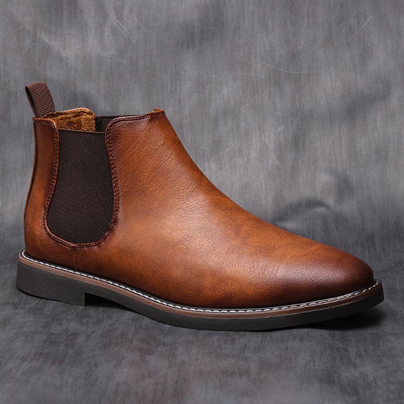 Męskie Chelsea Boots Buty Kolor Stylowe Retro Botki W Dużych Rozmiarach