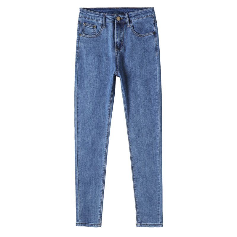 Damskie Jeansy Z Wysokim Stanem I Rozciągliwością W Kolorze Skinny Blue