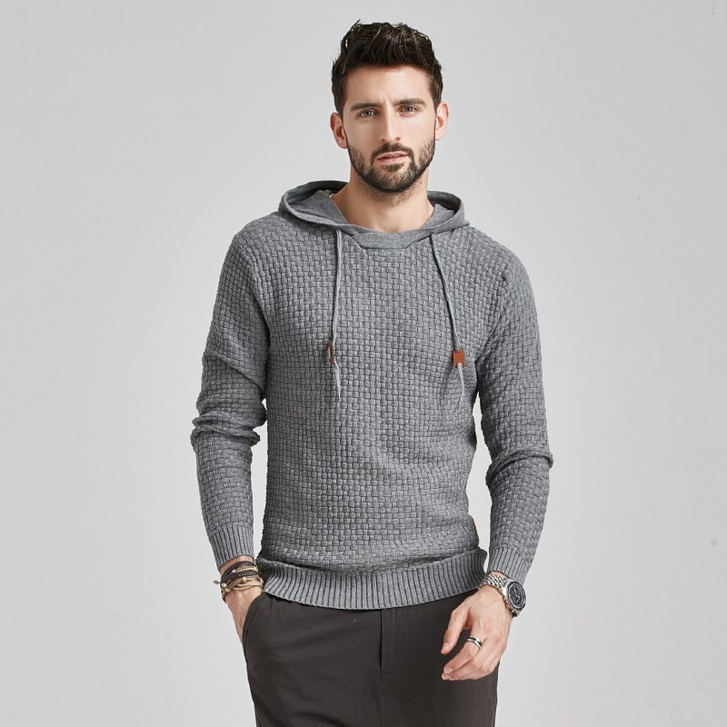 Bluza Z Kapturem I Długim Rękawem Fashion Casual Men's Sweter