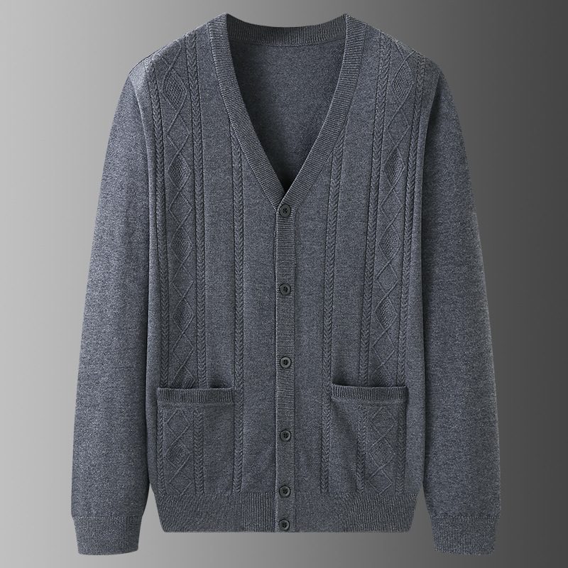 Luźna Kurtka Męska Cardigan Sweter