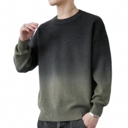 Sweter Gradient Z Okrągłym Dekoltem Męski Trend 2024 Luźny