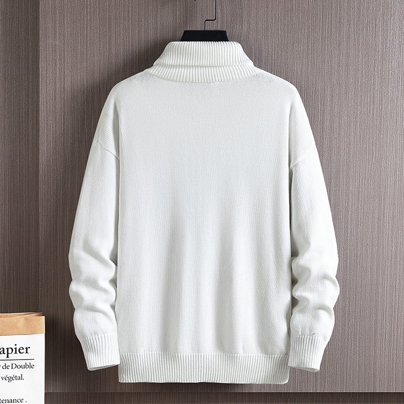 Sweter Męski 2024 Mock Neck Warm Dzianina Casual