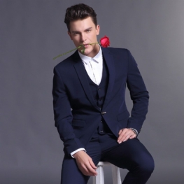 2024 Męski Garnitur Trzyczęściowy Business Casual Groom Fashion Dress One Button