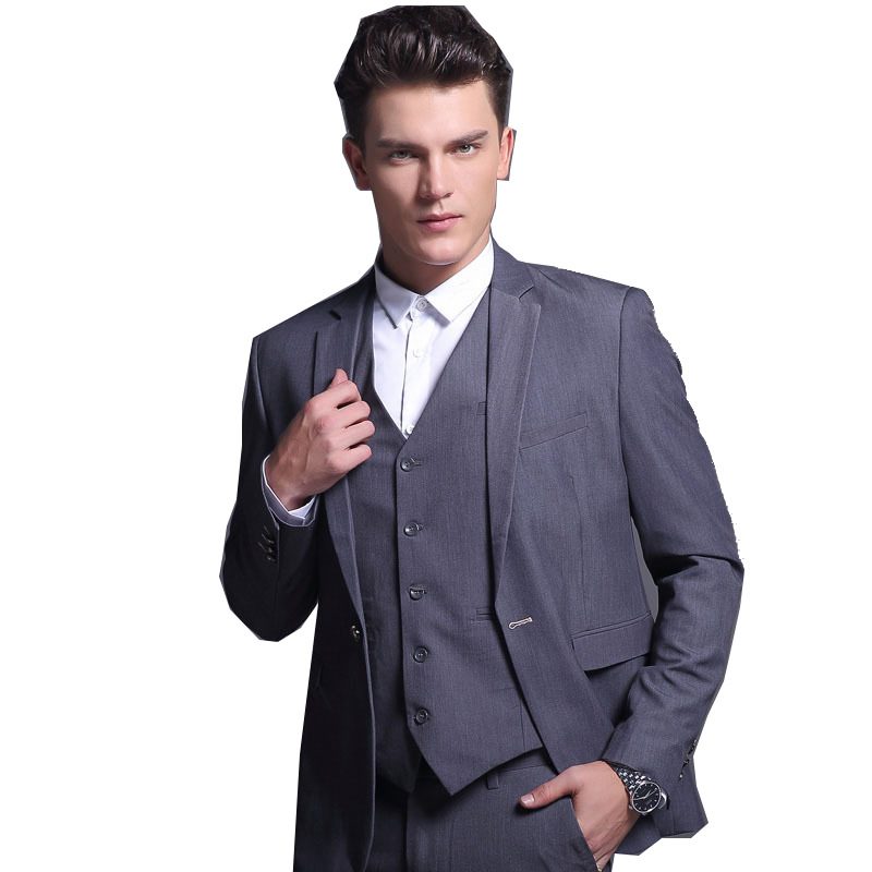 2024 Męski Garnitur Trzyczęściowy Business Casual Groom Fashion Dress One Button