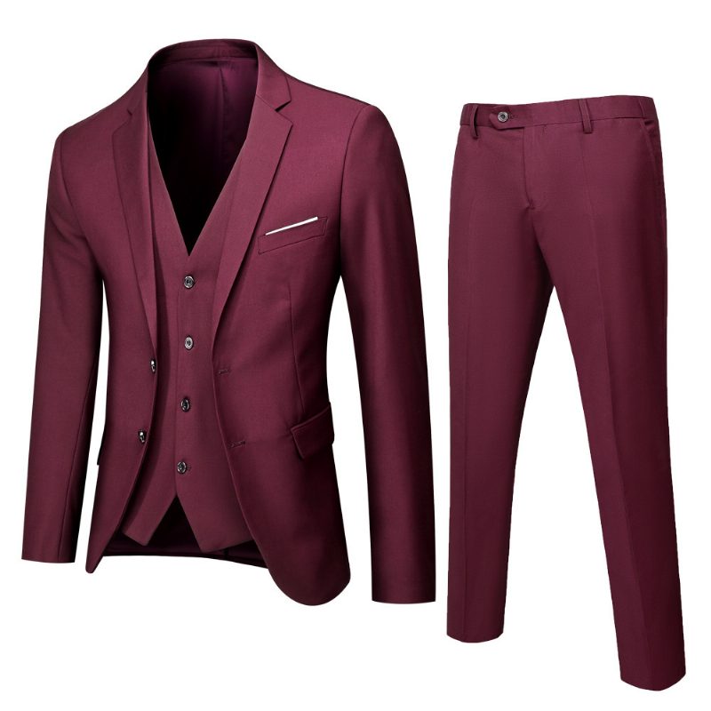 Dwurzędowy Garnitur Męski Slim Fit Marriage Business Casual