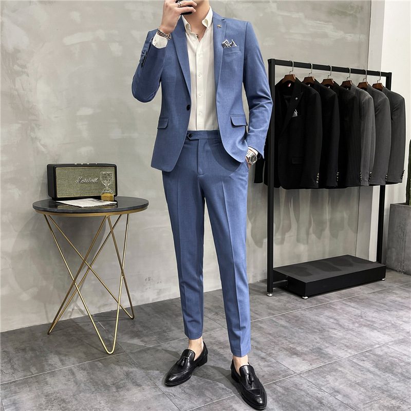 Garnitur Męski Dwuczęściowy Business Professional Sukienka Wizytowa Slim Fit Suknia Ślubna