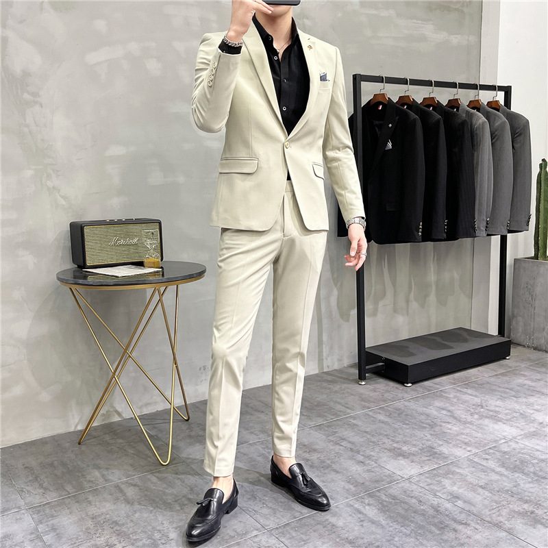 Garnitur Męski Dwuczęściowy Business Professional Sukienka Wizytowa Slim Fit Suknia Ślubna