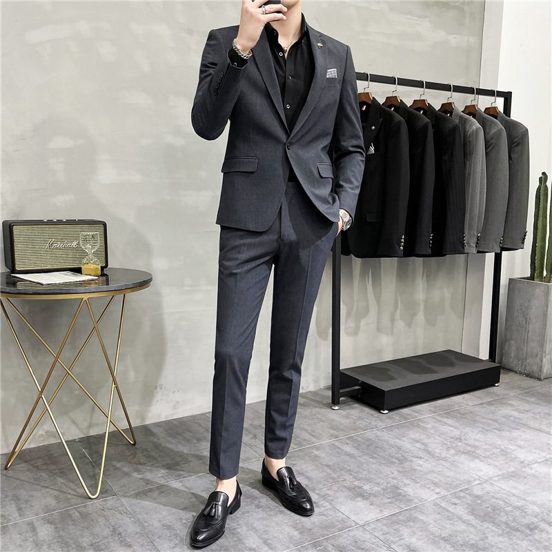 Garnitur Męski Dwuczęściowy Business Professional Sukienka Wizytowa Slim Fit Suknia Ślubna