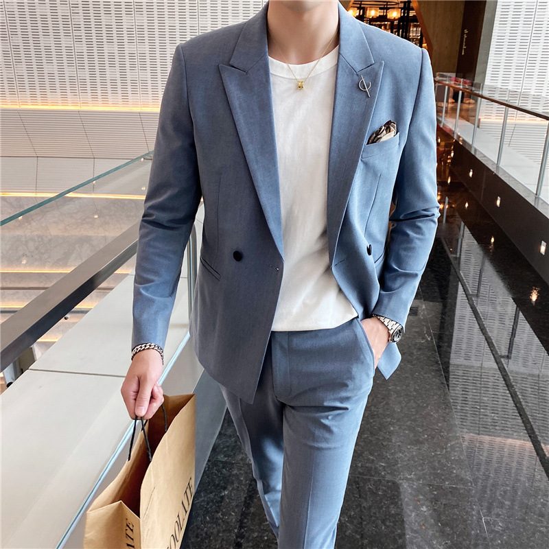 Garnitury Męskie Casual Dwuczęściowy Fashion One Button Business Groom's Suits Groomsmen