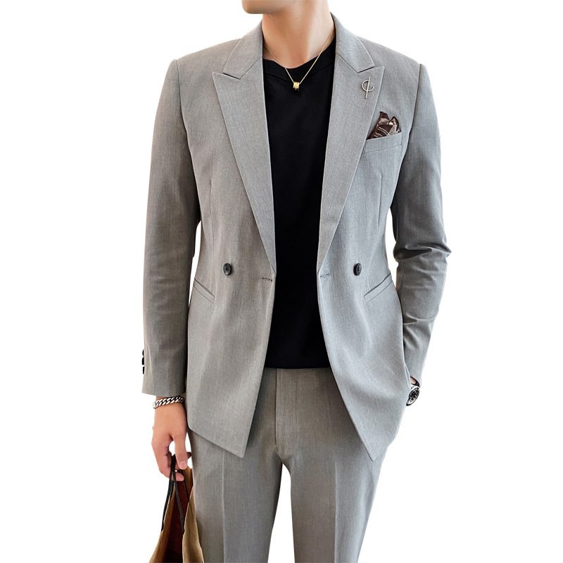 Garnitury Męskie Casual Dwuczęściowy Fashion One Button Business Groom's Suits Groomsmen