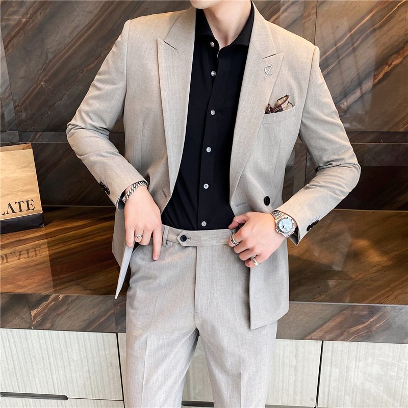 Garnitury Męskie Casual Dwuczęściowy Fashion One Button Business Groom's Suits Groomsmen