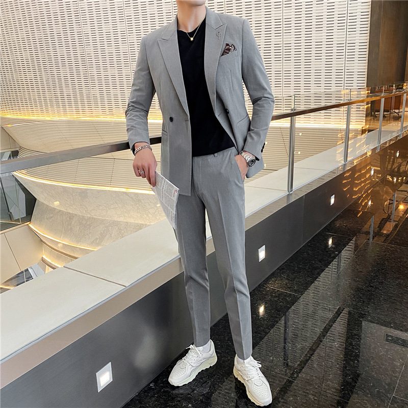 Garnitury Męskie Casual Dwuczęściowy Fashion One Button Business Groom's Suits Groomsmen