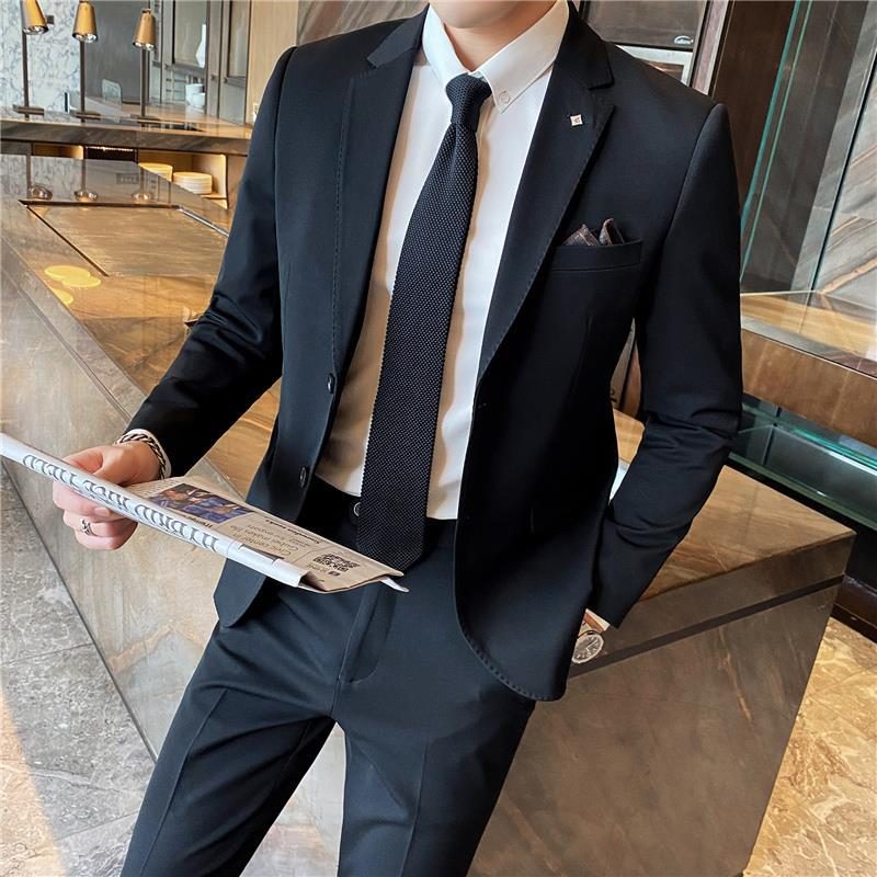 Męskie Garnitury Płaszcz Slim Business Casual Profesjonalny Formalny