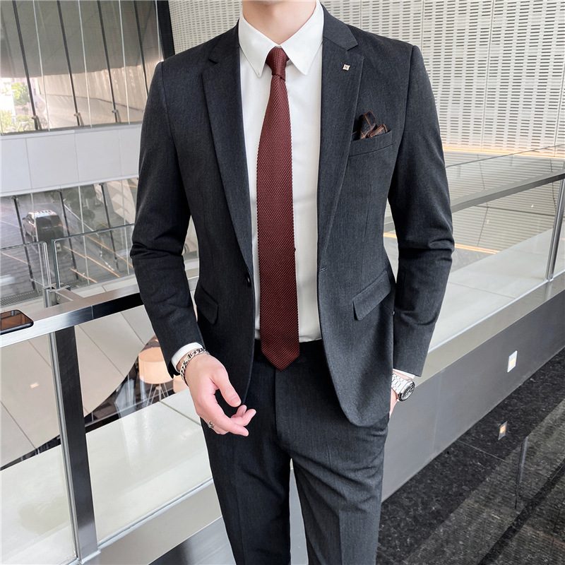 Męskie Garnitury Płaszcz Slim Business Casual Profesjonalny Formalny