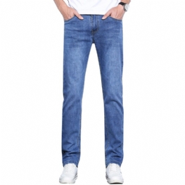 Elastyczne Dżinsy Męskie Slim Fit Prosto Trendy Casual