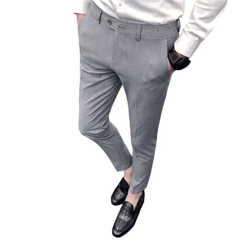 Haftowane Spodnie Na Co Dzień Slim Fit Small Feet Casual Pants Men