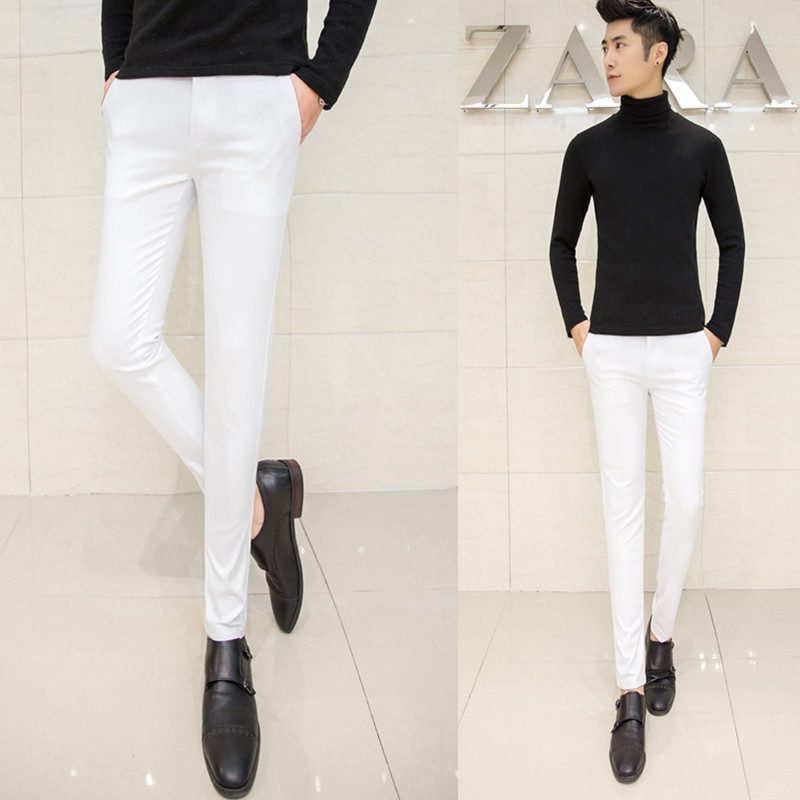 Spodnie Męskie Slim Cropped Casual Elastyczny