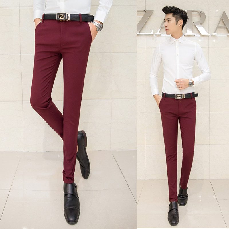 Spodnie Męskie Slim Cropped Casual Elastyczny