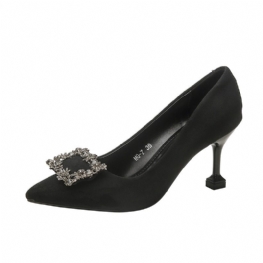 Czarne Buty Na Wysokim Obcasie Damskie Wiosenne I Jesienne Nowe Fanki Rhinestone Girl Stiletto Sexy Flat Shoes