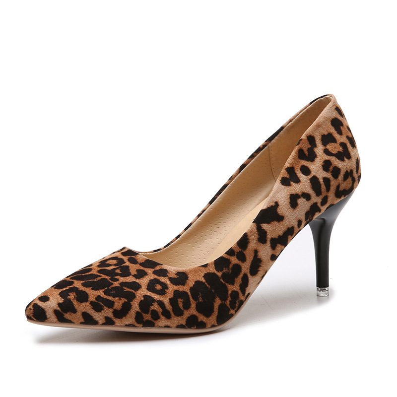 Plus Size Moda Damska Płaskie Buty Leopard Print Industry Fashion Wysokie Obcasy