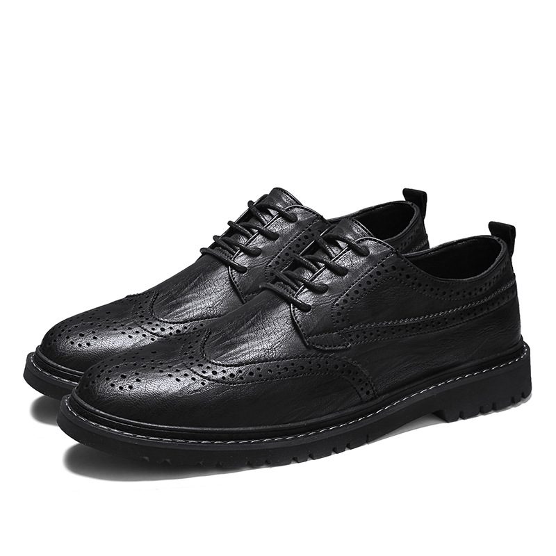 2024 Four Seasons Fashion Men's Shoes Brogue Trendy Młodzieżowe Męskie Buty Wizytowe