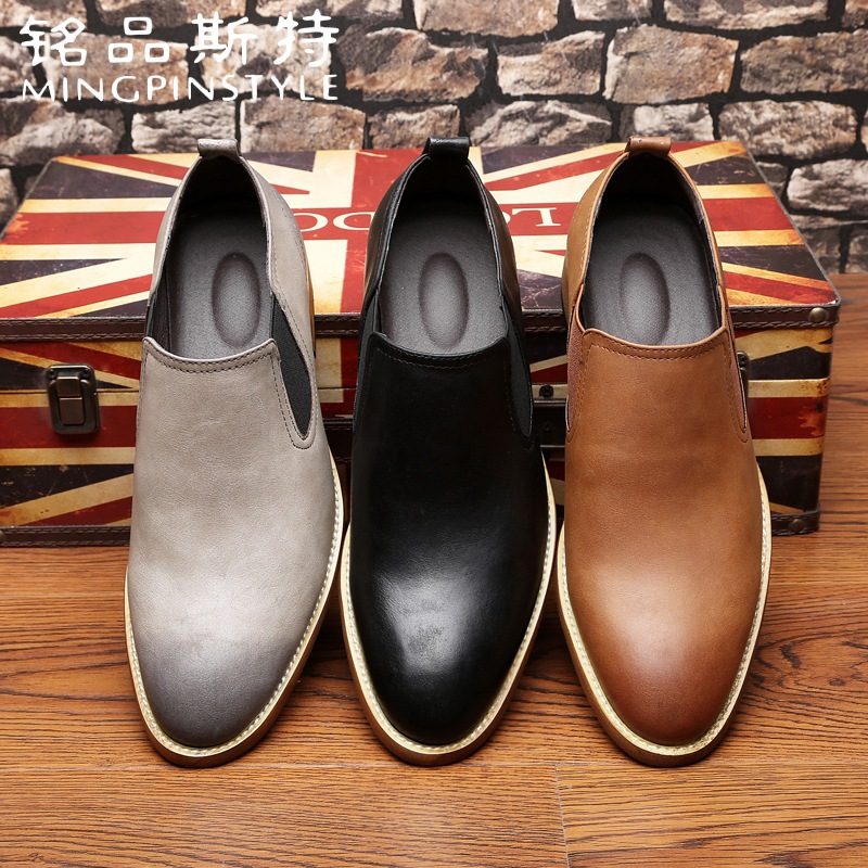 2024 Męskie Szpiczasty Nosek Duże Rozmiary Akcentowane Buty Modne Retro Business Casual Dress Shoes Men