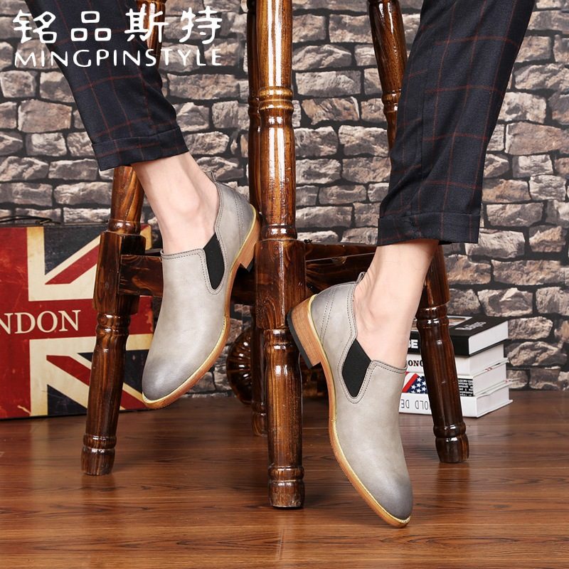 2024 Męskie Szpiczasty Nosek Duże Rozmiary Akcentowane Buty Modne Retro Business Casual Dress Shoes Men