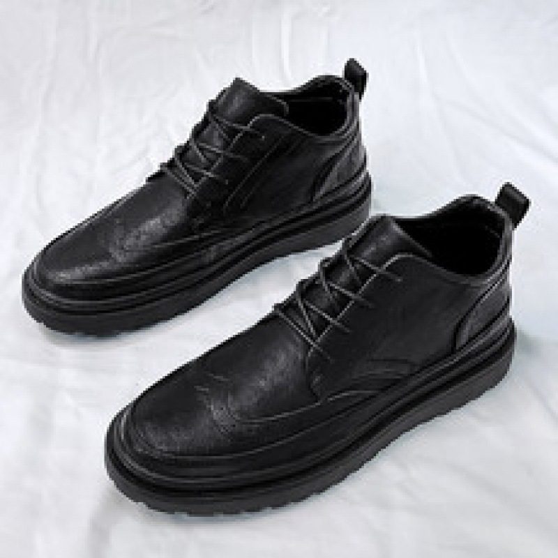 2024 Wiosenne I Jesienne Buty Mid-top Martin Męskie Retro Zimowe Brogue Casual Dress Shoes