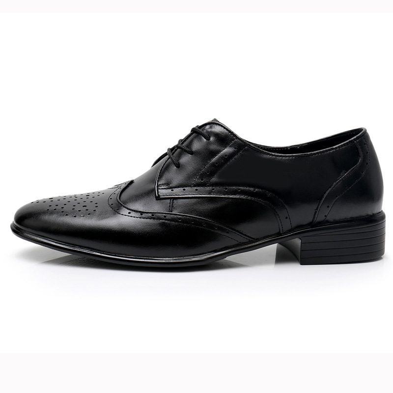 Brogue Shoes Buty Wizytowe Business Derby Obuwie Męskie Rzeźbiona Formalna Skóra