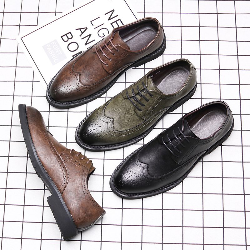 Brogues Rzeźbione Buty Na Co Dzień Męskie W Stylu Retro Formalne Biznesowe