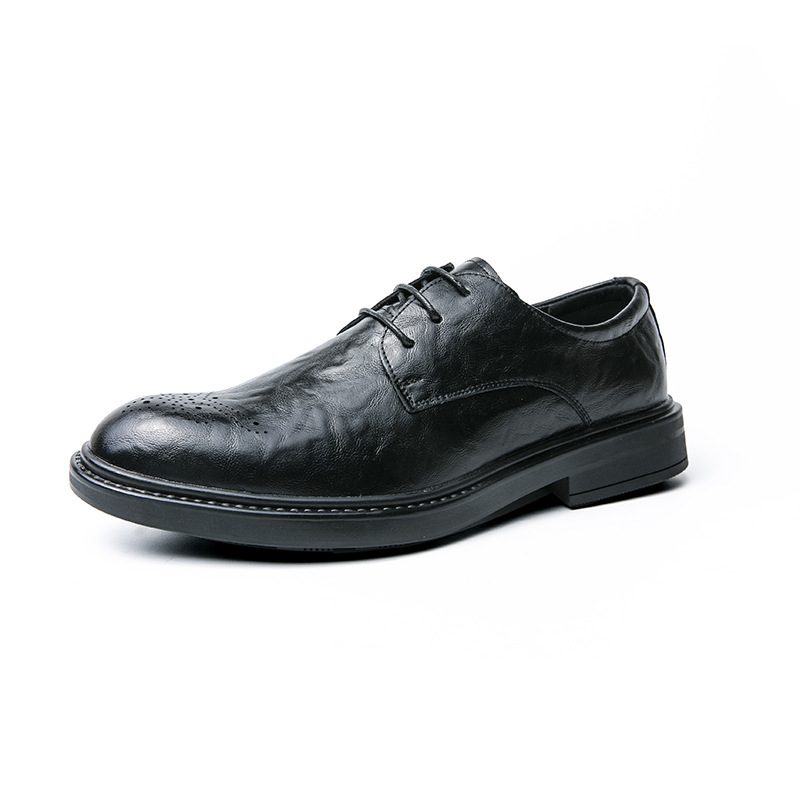 Jesienny Trend Męskie Business Casual Fashion Brogue Buty Rzeźbione Grube Podeszwy Zwiększają Małe Modne