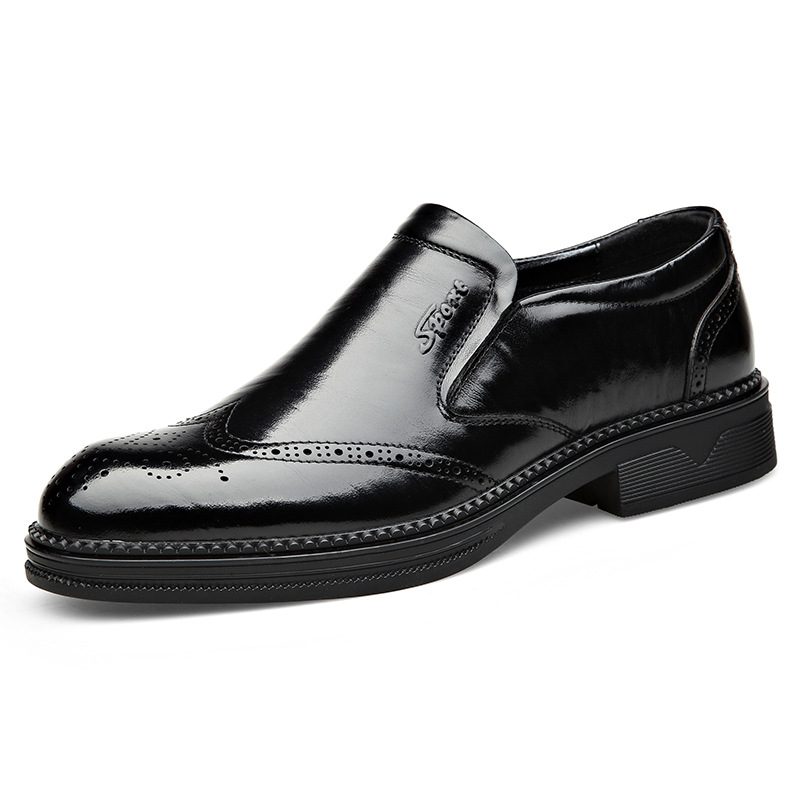 Nowe Buty Brogue Ze Skóry Bydlęcej Męskie Wyjściowe Biznes Formalny Garnitur Casual Prawdziwe Ślubne