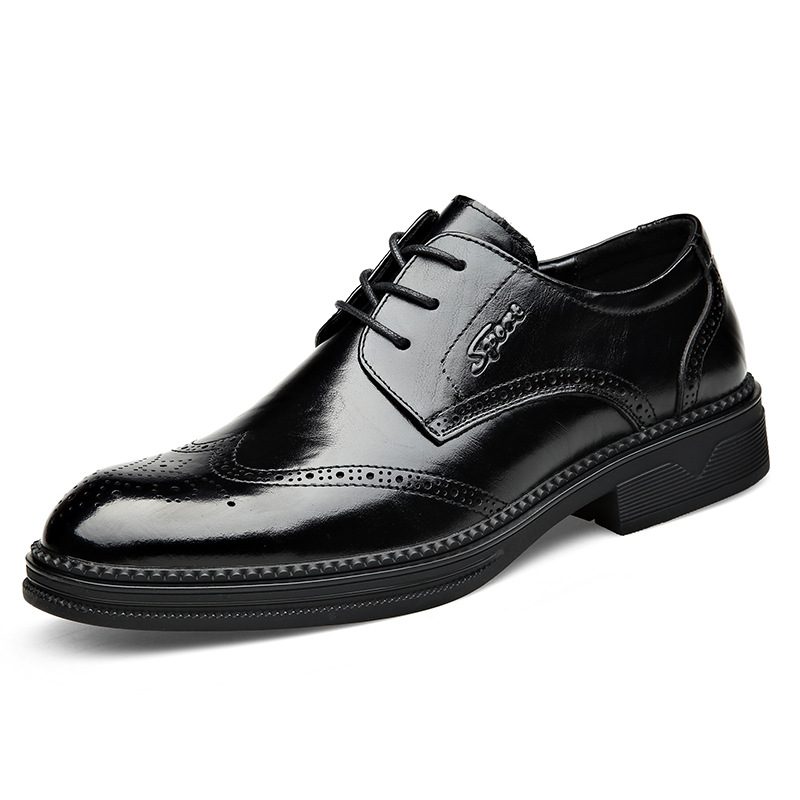 Nowe Buty Brogue Ze Skóry Bydlęcej Męskie Wyjściowe Biznes Formalny Garnitur Casual Prawdziwe Ślubne