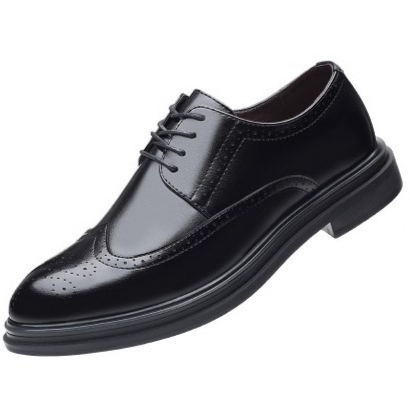 Nowe Męskie Buty Typu Brogue Formalne Wizytowe Business Casual Sznurowane Oddychające Podwyższające Ślubne