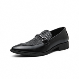 Obuwie Męskie Casual Slip-on Business Dress Shoes Pointed Toe Oddychająca Fryzura Brogue