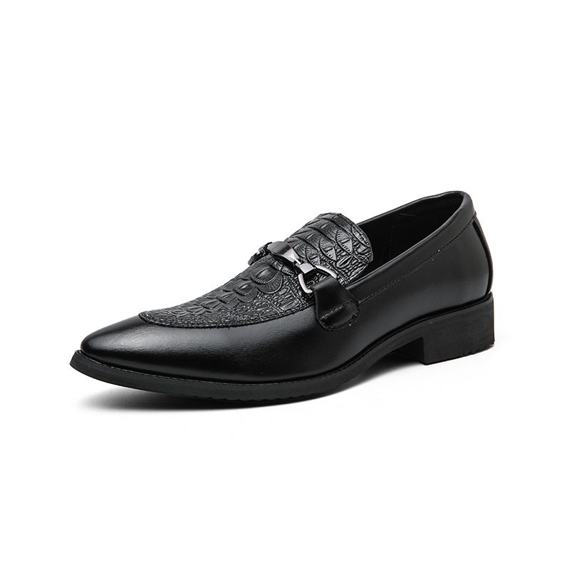 Obuwie Męskie Casual Slip-on Business Dress Shoes Pointed Toe Oddychająca Fryzura Brogue