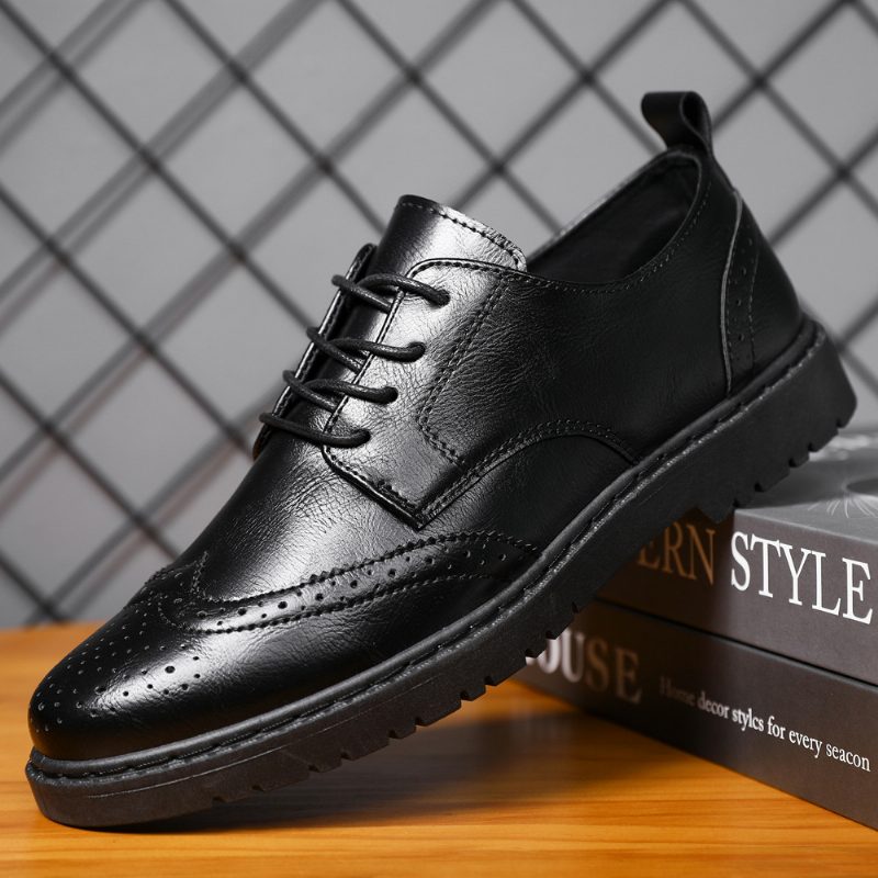 Obuwie Na Co Dzień Męskie Wiosenne Nowe Buty Typu Brogue Retro Trampki Modne Narzędziowe