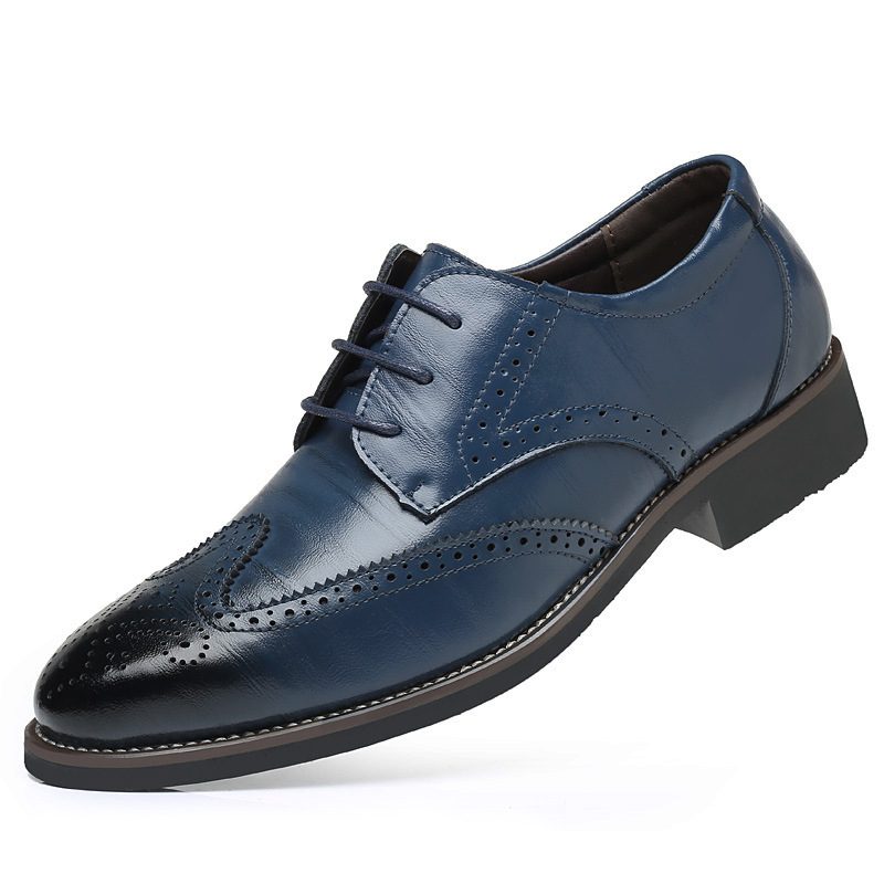 Zima Jesień Nowe Duże Rozmiary Biznesowe Męskie Buty Brogue Casualowe Wyjściowe Retro Modne Wizytowe