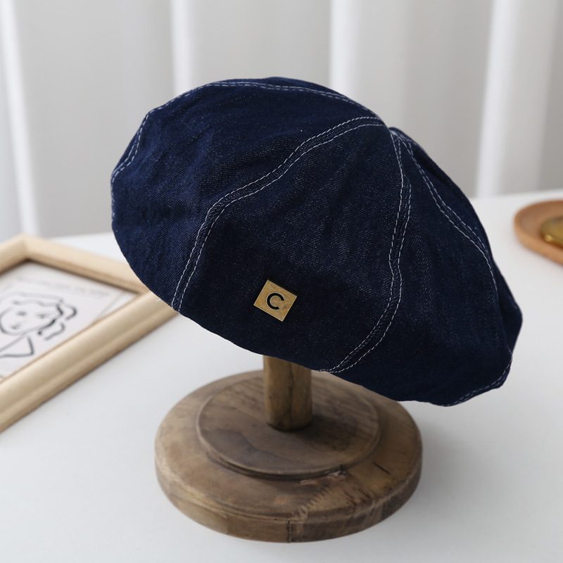 Fashion Little Belle Hat Style Painter Hat Retro Denim Beret Girls