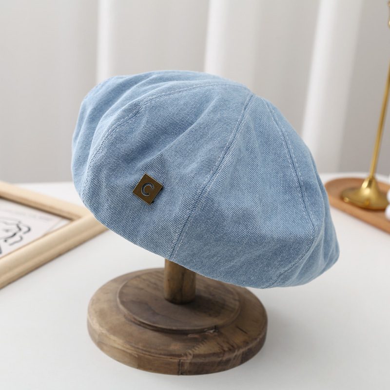 Fashion Little Belle Hat Style Painter Hat Retro Denim Beret Girls