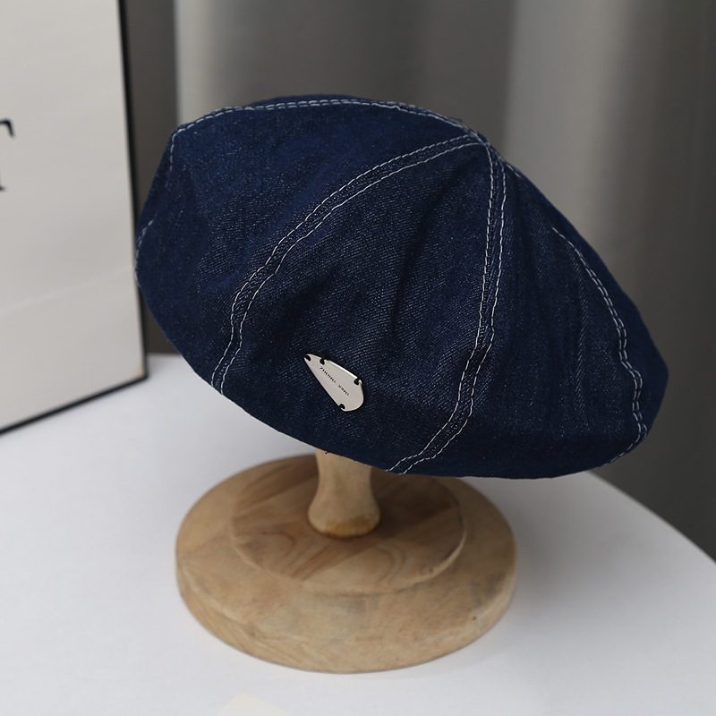 Fashion Little Belle Hat Style Painter Hat Retro Denim Beret Girls